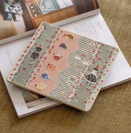 Fairy Cat – Underglaze Hand-Painted Dessert Plate