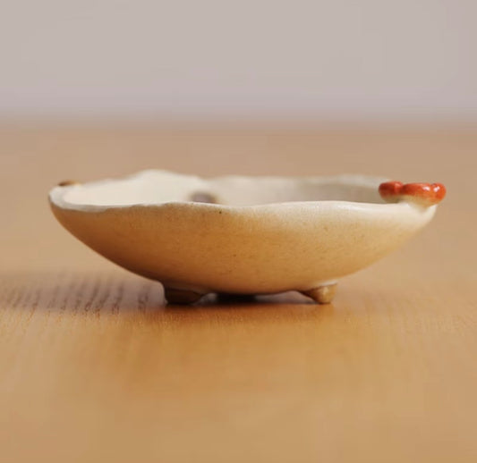 Plum Petal – Underglaze Organic Ceramic Saucer