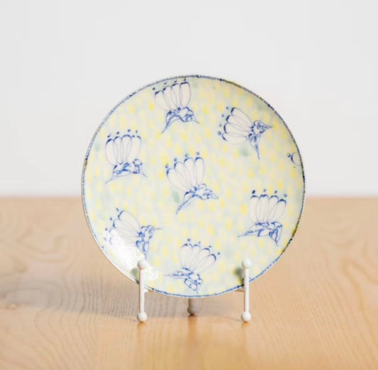 Butterfly Meadow – Underglaze Hand-Painted Fruit Plate