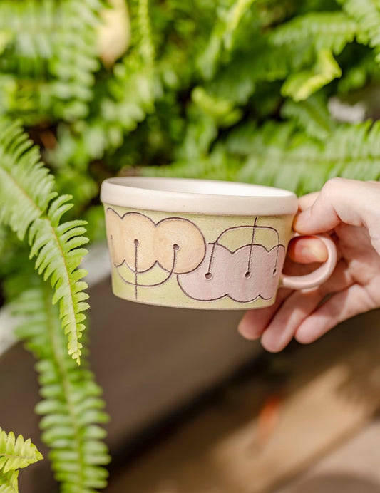 Cherry Sketch – Hand-Painted Illustration Ceramic Mug