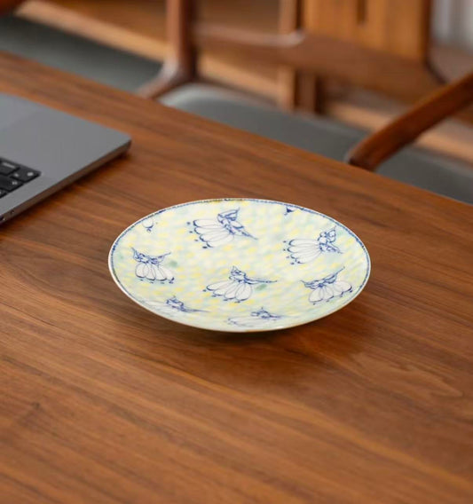 Butterfly Meadow – Underglaze Hand-Painted Fruit Plate