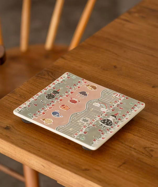 Fairy Cat – Underglaze Hand-Painted Dessert Plate