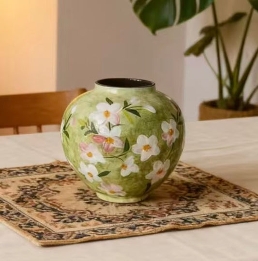 Spring Peach – Jingdezhen Hand-Painted Ceramic Vase