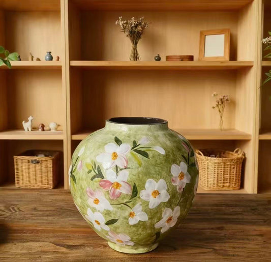 Spring Peach – Jingdezhen Hand-Painted Ceramic Vase